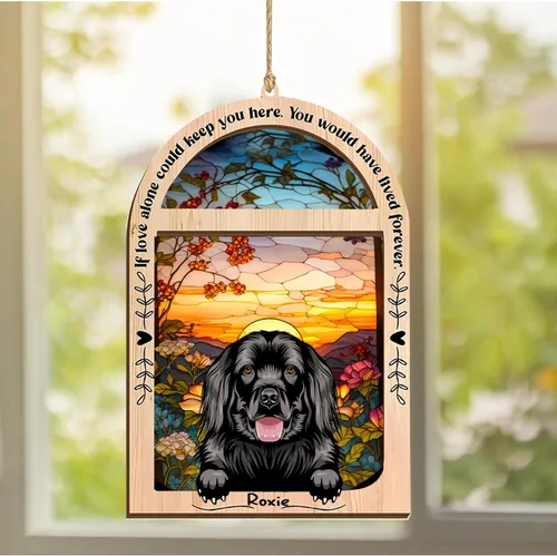 Vista 208 de LOVELYPOD Adorno de Navidad personalizado de sabueso afgano, atrapasoles con nombre, regalos de pérdida de mascotas, regalos para amantes