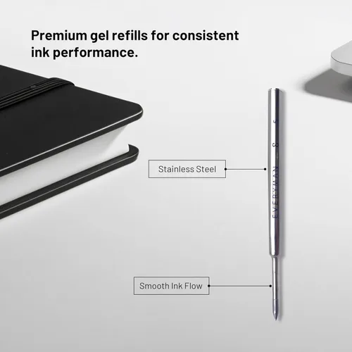 Vista 3 de Recargas de bolígrafo de gel Everyman Blue Grafton Premium, punta fina de 0,5 mm, cartucho de tinta de metal de escritura suave, compatible con Azul