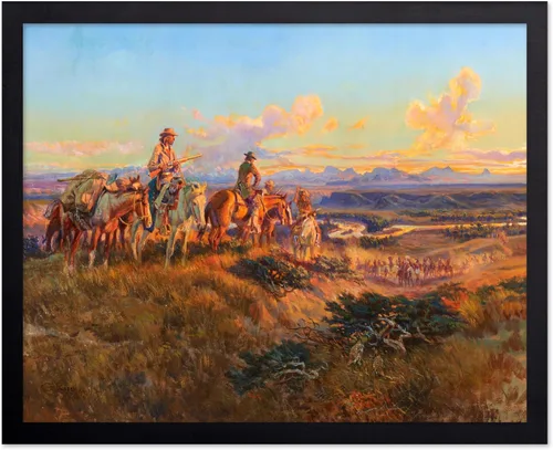 Vista 63 de Poster Master Póster vintage de The Lookout, estampado retro de vaquero, arte occidental, arte del salvaje oeste, arte de equitación, regalo