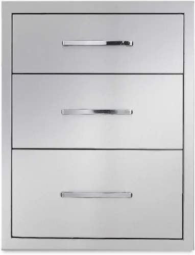 Vista 17 de Cajones de cocina para exteriores, acero inoxidable, 14 pulgadas de ancho x 8-1/2 pulgadas de alto x 23 pulgadas de profundidad, montaje empotrado