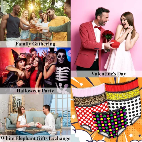 Vista 6 de FreeNFond Calzones de Abuela Regalos de Broma Divertidos para Mujeres y Hombres Adultos Fiesta de Boda Novia Ropa Interior Gigante de Broma Gran