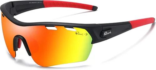 Vista 8 de Bevi Lentes de sol deportivos polarizados TR90, marco duradero y ultraligero para hombres y mujeres, béisbol, correr, ciclismo, golf