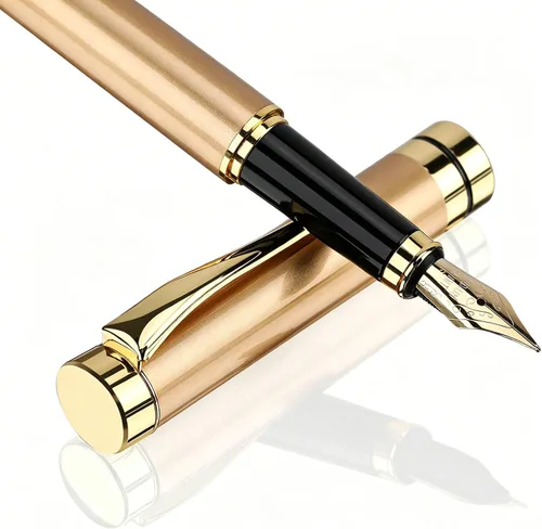 Vista 10 de Tiankool Pluma Estilográfica de Lujo, Plumín Fino, Exquisito Juego de Regalo de Plumas para Hombres y Mujeres - Incluye 10 Cartuchos de Tinta y Negro