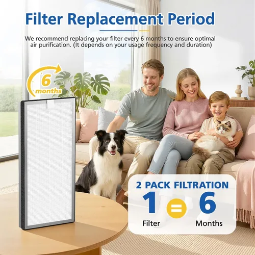 Vista 6 de 40 filtros de repuesto para purificador de aire MA Series 40, paquete de 2