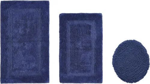 Vista 542 de Better Trends - Juego de 2 alfombras de baño 100% algodón, extra suaves, con borlas, de 17" x 24", alfombra de baño superabsorbente y reversible