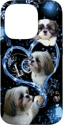 Vista 17 de Funda para PC iPhone 16 I Love Shih Tzu Dogs Flowers Heart Shih Tzu Metal