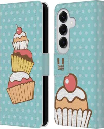 Vista 377 de Head Case Designs Assortment Cupcakes Happiness Leather Wallet Case Compatible with Samsung Galaxy A07 4G Surtido