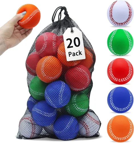 Vista 10 de Magicorange Béisbol, Bolas de Espuma para Entrenamiento de Béisbol Bolas de Práctica sin Marcado para Golpear, Lanzamiento Suave, Bateo, Campo