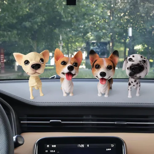 Vista 6 de Bobble Head - Perros para tablero de instrumentos de automóvil, lindas cabezas temblorosas, decoración de automóvil para cachorros (Chihuahua)