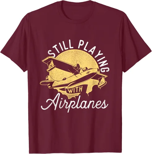 Vista 15 de Still Playing With Airplanes - Camiseta de control remoto RC Avión Piloto, Negro