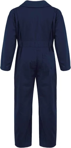 Vista 2 de Disfraz de mecánico de moda para niños y niñas, con cremallera frontal, traje de caldera, traje de vuelo, Azul