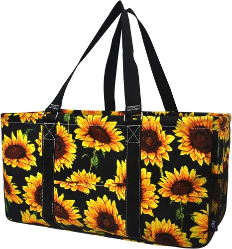 Vista 45 de NGIL Bolsa de comestibles reutilizable extra grande plegable de gran tamaño para comestibles, almacenamiento, picnic, playa, Estampado de vaca