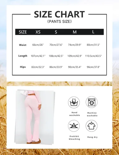 Vista 6 de ICOBID Conjunto de 2 piezas para mujer, camiseta corta básica de manga larga y leggings acampanados, pantalones de yoga de cintura baja