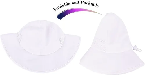 Vista 5 de SimpliKids Sombrero de sol para niños pequeños 50+ UPF de ala ancha con protección solar