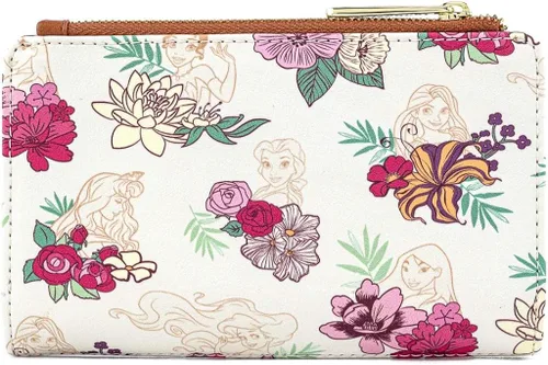 Vista 3 de Loungefly Disney Princesses - Cartera de piel sintética floral, Multi