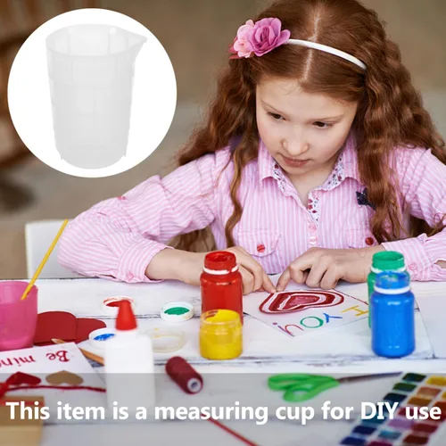 Vista 5 de Healifty 1 taza medidora de silicona de 25.4 fl oz de resina epoxi tazas de mezcla de bricolaje taza dispensadora para medir pintura resina epoxi