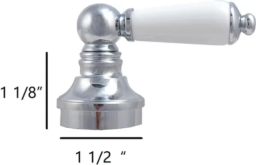 Vista 2 de Fit Price Pfister - Manijas de porcelana con palanca, vástago de compresión Fit Pfister con conexión de 12 ranuras, con ribete cromado - por PlumbUSA