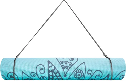 Vista 2 de CAP - Esterilla de yoga con correa de transporte, 0.197 in, diseño mandala, azul claro
