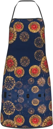 Vista 15 de Delantal azul y rosa con bolsillos, delantales resistentes a las gotas de agua para mujeres y hombres, delantal ideal para uso doméstico