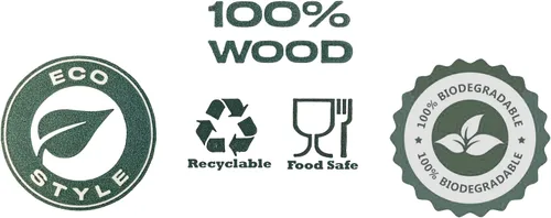 Vista 5 de TigerChef - Juego de cubiertos de madera 100% compostables, ecológicos, biodegradables, totalmente naturales