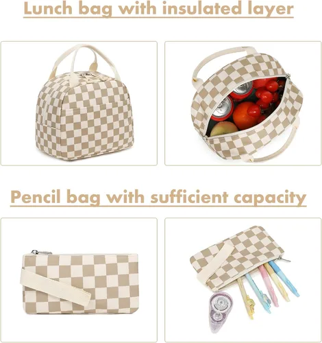 Vista 37 de Bluboon Juego de mochila para adolescentes, mochila escolar para niñas, lonchera y lápices, bolsas para estudiantes, 3 en 1