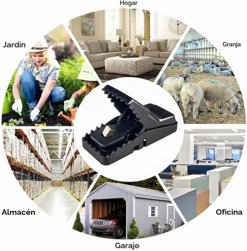 Vista 5 de Trampa reutilizable para ratones para interiores, paquete de 12 unidades, dispositivo de control de roedores de plástico fácil de configurar