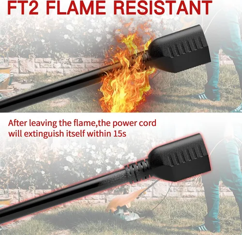 Vista 3 de Skrizcable Cable de extensión para exteriores de 16/3, 50 pies, impermeable, resistente a la intemperie y ignífugo, cable de alimentación negro de 3