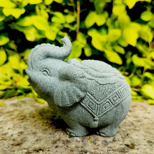 Vista 3 de livelyfish Estatua de elefante para acuario, decoración de pecera, estatua asiática, escultura de Feng Shui, adornos para mascotas, decoración