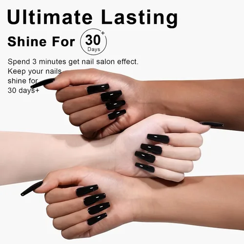 Vista 2 de L'UGX Esmalte de Uñas en Gel Negro Navideño 15ML (0.5 onzas líquidas) Removible Colores de Gel UV para Arte de Uñas Manicura y Pedicura DIY en Casa