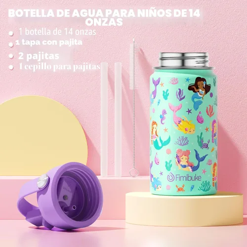 Vista 7 de Fimibuke Lonchera Bento para Niños - Contenedor de Snacks Bento para Niños Pequeños con 3 Compartimentos, Botella de Agua de Acero Inoxidable, Bolsa