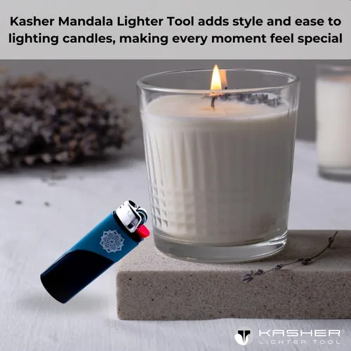 Vista 9 de Kasher Estuche para encendedor de mandala con encendedor, construcción elegante y duradera, herramienta multiusos ligera, portátil, accesorio