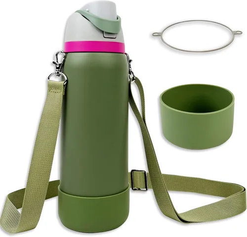 Vista 9 de Silicone Boot Set for Owala Water Bottle 24 oz, 32 oz, 40 oz - Includes Non-Slip Sleeve, Shoulder Strap & Handle Strap, Perfect Owala Accessories