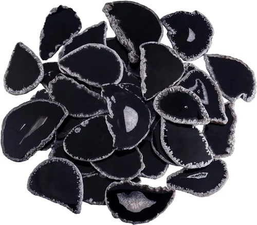 Vista 9 de mookaitedecor Láminas de ágata pulida para mesa contraluz, paquete de tarjetas de geoda de ágata de 12 piezas Assorted Geode Slices, No Holes