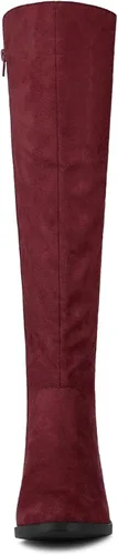 Vista 3 de Allegra K Botas altas hasta la rodilla con cremallera lateral para mujer