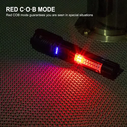 Vista 7 de Linterna LED recargable súper altos lúmenes, linterna impermeable de 7 modos, linterna brillante potente para acampar senderismo emergencia