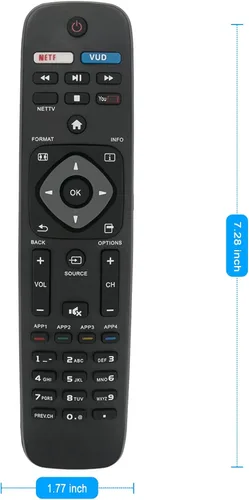Vista 5 de NH500UP Reemplazo remoto para Philips TV 50PFL5601/F7 65PFL5602/F7 55PFL5602/F7 50PFL5602/F7 43PFL5602/F7 32PFL4902/F7 40PFL4901/F7 43 PFL. 4901/F7
