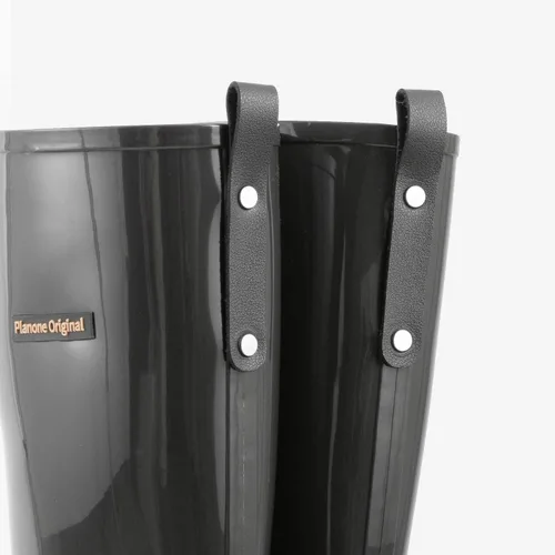 Vista 5 de planone Botas de lluvia altas de moda para mujer, impermeables, botas ligeras para jardín al aire libre, botas de lodo para damas, zapatos