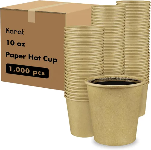 Vista 23 de Karat Taza de papel para café expreso de 4 oz, 1000 unidades, taza desechable para enjuague bucal, para bebidas calientes y frías, blanca (C-K504W)