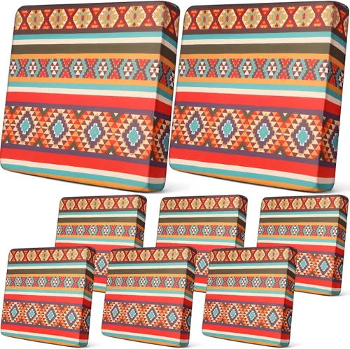 Vista 8 de Newwiee Funda de cojín, para cojín de asiento de sofá o sillón, 8 unidades, elástica, para sofá, muebles de patio y exteriores, de repuesto, suave