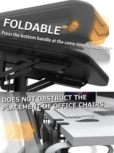 Vista 7 de NODOCA Reposabrazos para escritorio, reposabrazos ergonómico, extensor de escritorio, esponja suave incorporada, cómodo soporte de brazo