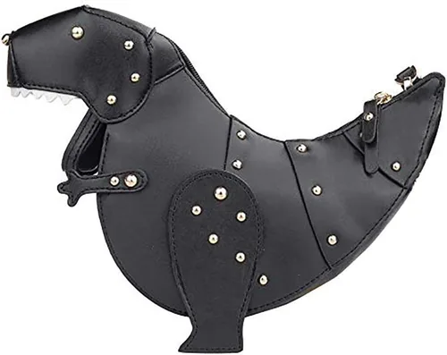 Vista 10 de QZUnique Bolso de hombro de tiburón de dinosaurio para mujer, diseño de animales 3D, con cremallera, bolso cruzado tipo mensajero para niña