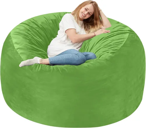 Vista 76 de Homguava - Sillón puff de 3 pies Sillón estilo puff grande de 3 pulgadas con relleno de espuma viscoelástica, sofá suave con funda de terciopelo