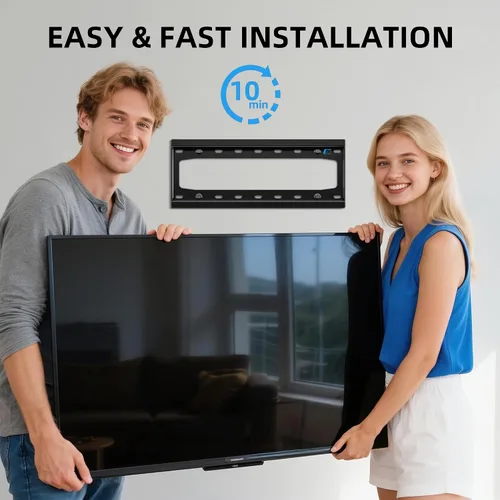 Vista 6 de HOME VISION Soporte de pared para TV fijo para la mayoría de televisores planos/curvados de 26-65 pulgadas con VESA máx. 400x400mm hasta 99 libras