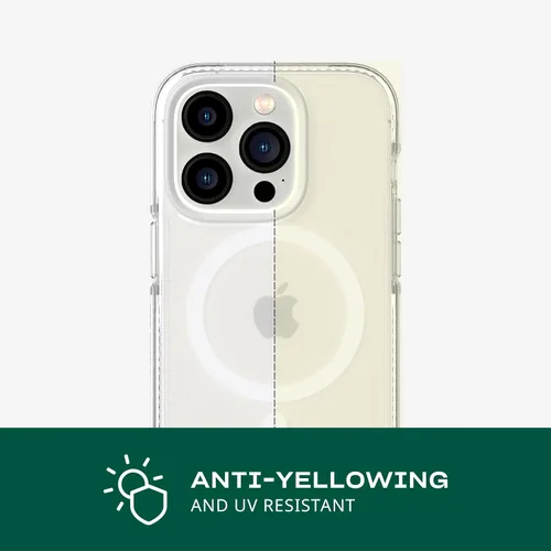Vista 6 de tech21 iPhone 14 Pro Evo Crystal compatible con MagSafe® - Funda transparente que absorbe los golpes y los arañazos con protección FlexShock