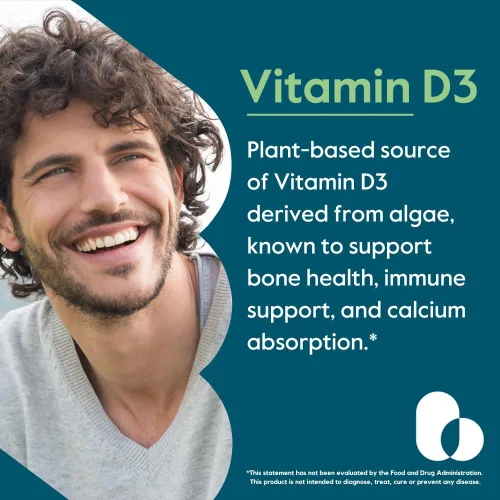Vista 8 de BESTVITE Vitamina D3 vegana 2500 UI (120 cápsulas vegetales) - Sin
