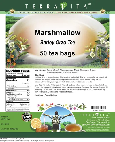 Vista 2 de Marshmallow Cebada Orzo Té (50 bolsitas de té, ZIN: 554499)