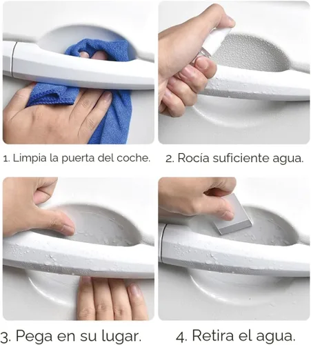 Vista 7 de 10 piezas de películas protectoras universales transparentes de TPU para manijas de puerta de coche, adhesivo protector para puerta de coche