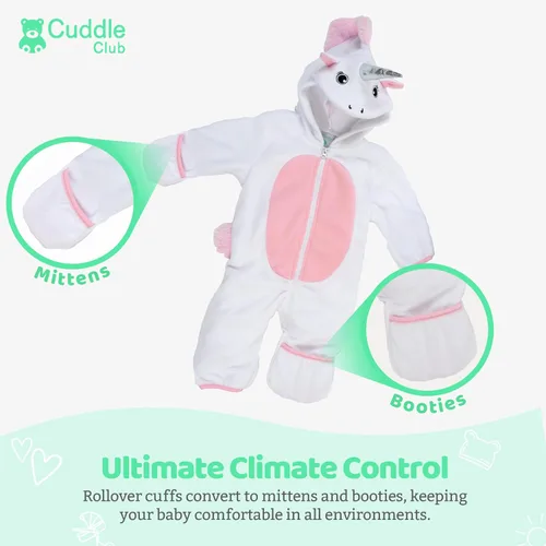 Vista 3 de Enterizo de vellón para bebé, rómper de una sola pieza con capucha para niños, ropa para exteriores, chaqueta infantil