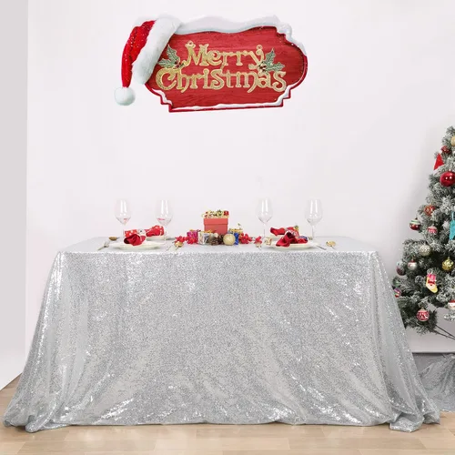 Vista 80 de B-COOL Mantel de lentejuelas con brillo para mesas, color azul bebé, mantel de lentejuelas para decoración de mesas, para bodas, Navidad