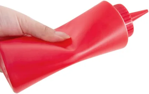 Vista 3 de Botella de plástico transparente para apretar, paquete de 3 recipientes de boca ancha a prueba de fugas, dispensador de condimentos, salsa de tomate